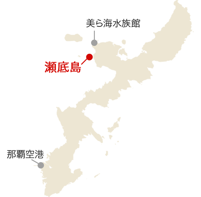 沖縄本島　瀬底島の位置